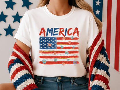 America, 4th of July Flag Sublimation PNG