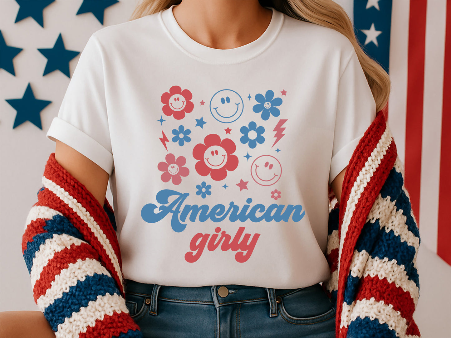 American Girly, 4th of July Girl SVG