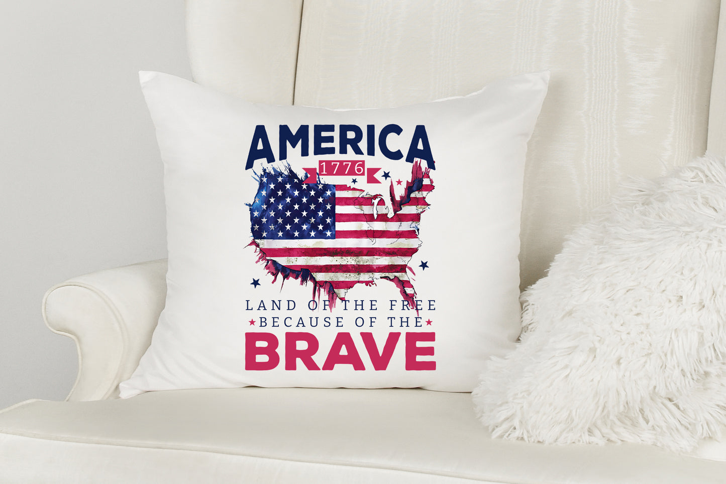 American Land of the Free Because of the Brave Sublimation