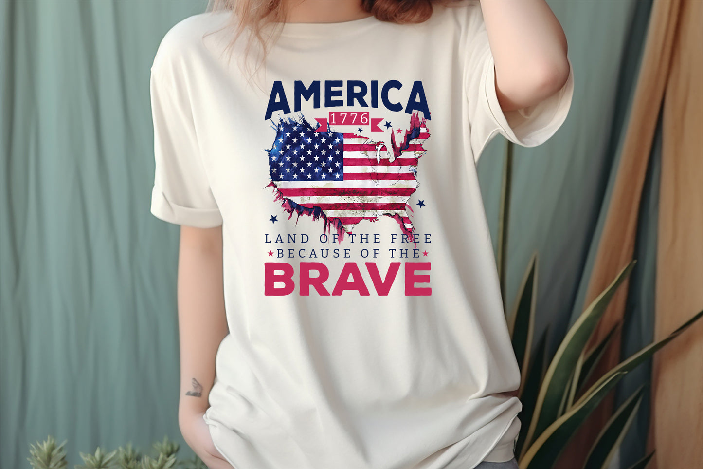 American Land of the Free Because of the Brave Sublimation