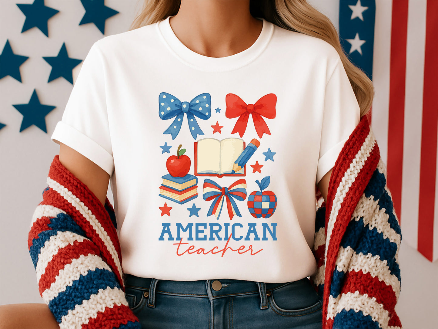American Teacher, 4th of July Sublimation PNG