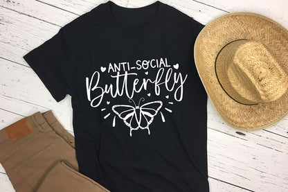 Anti Social Butterfly SVG Cut File