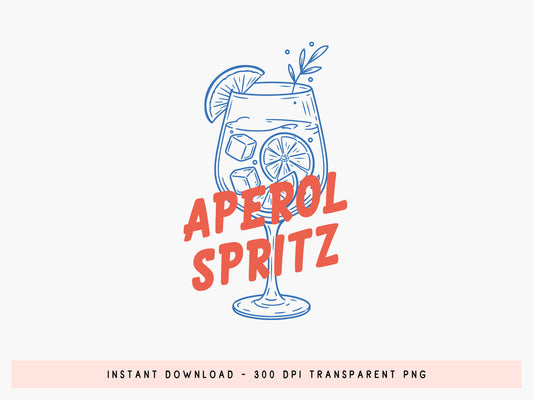 Aperol Spritz Coastal Summer PNG Sublimation