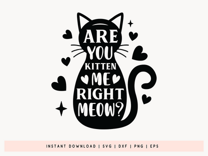 Are You Kitten Me Right Meow, Cute Cat SVG