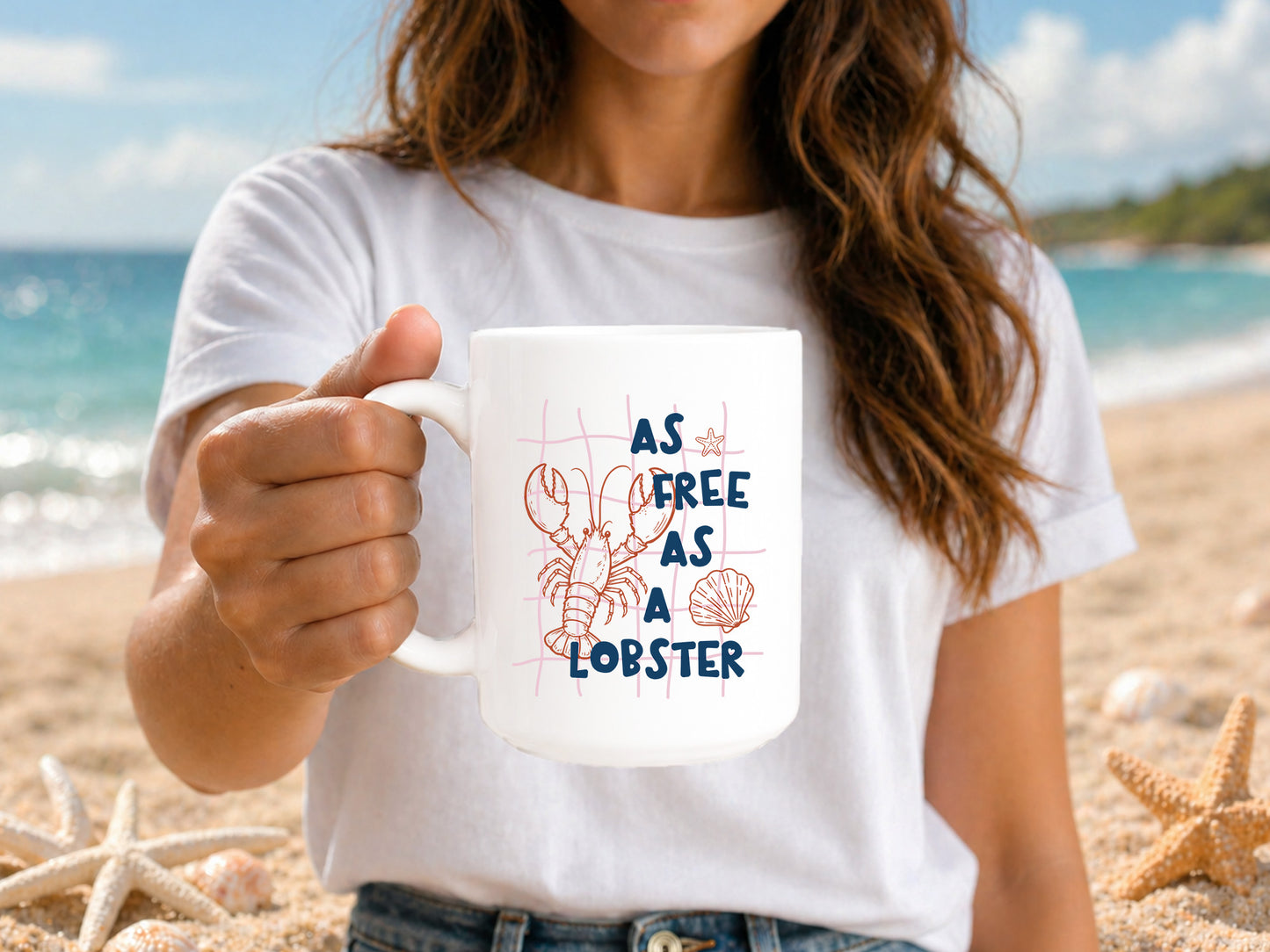 As Free As a Lobster, Coastal Summer PNG