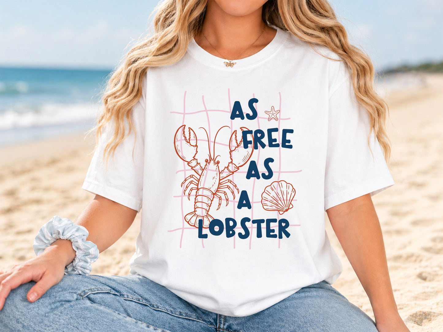 As Free As a Lobster, Coastal Summer PNG