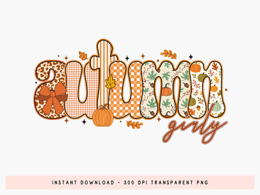 Autumn Girly, Coquette Fall Sublimation Design