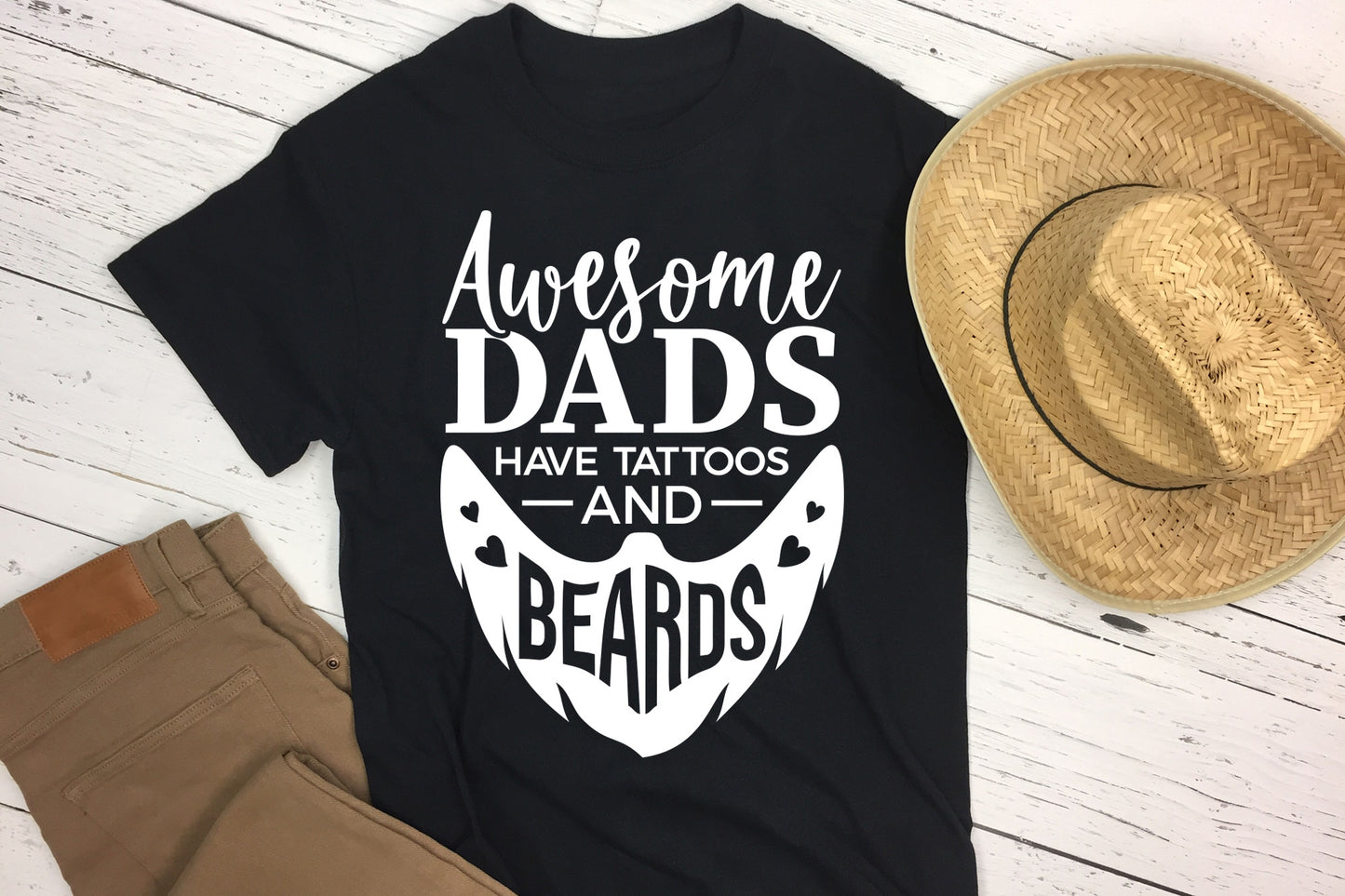 Awesome Dads Have Tattoos And Beards, Father's Day SVG