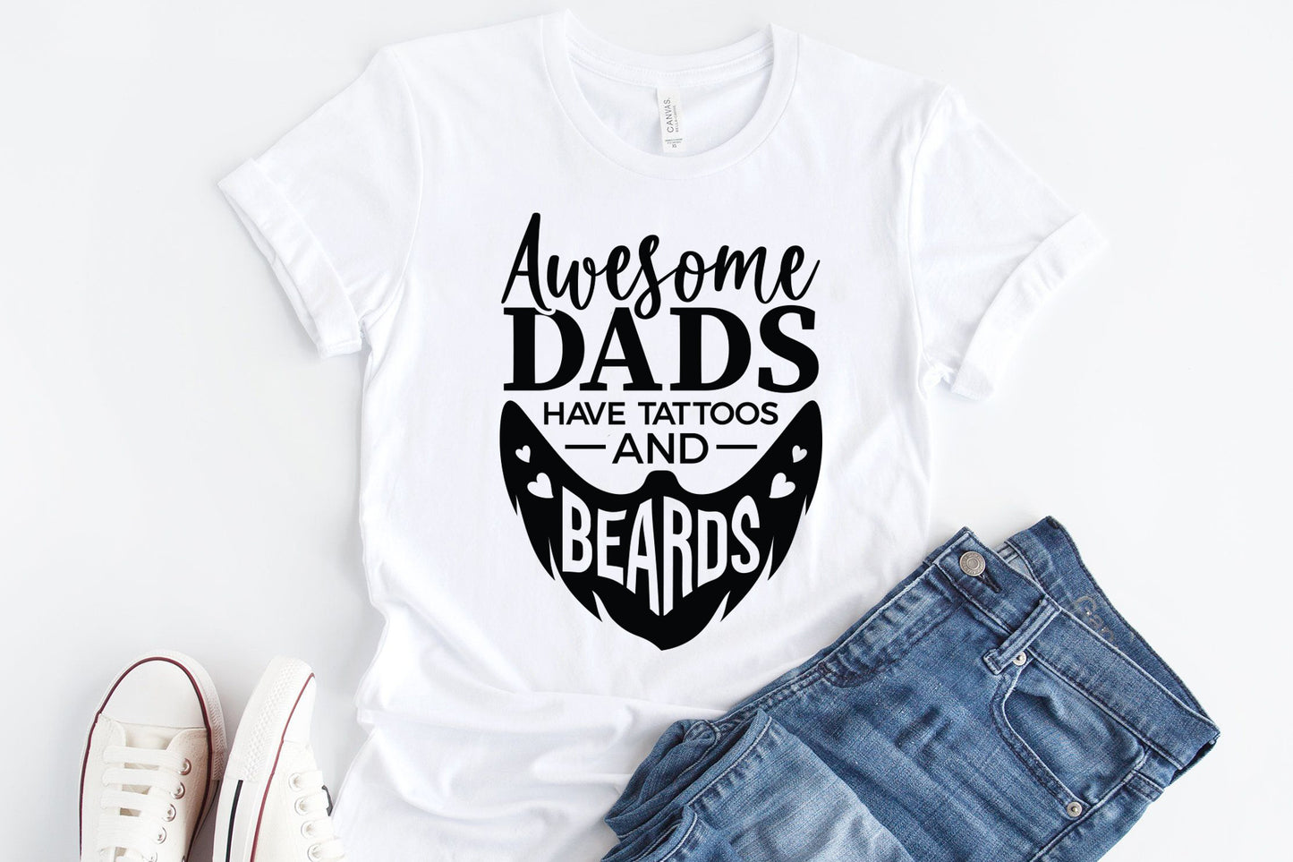 Awesome Dads Have Tattoos And Beards, Father's Day SVG