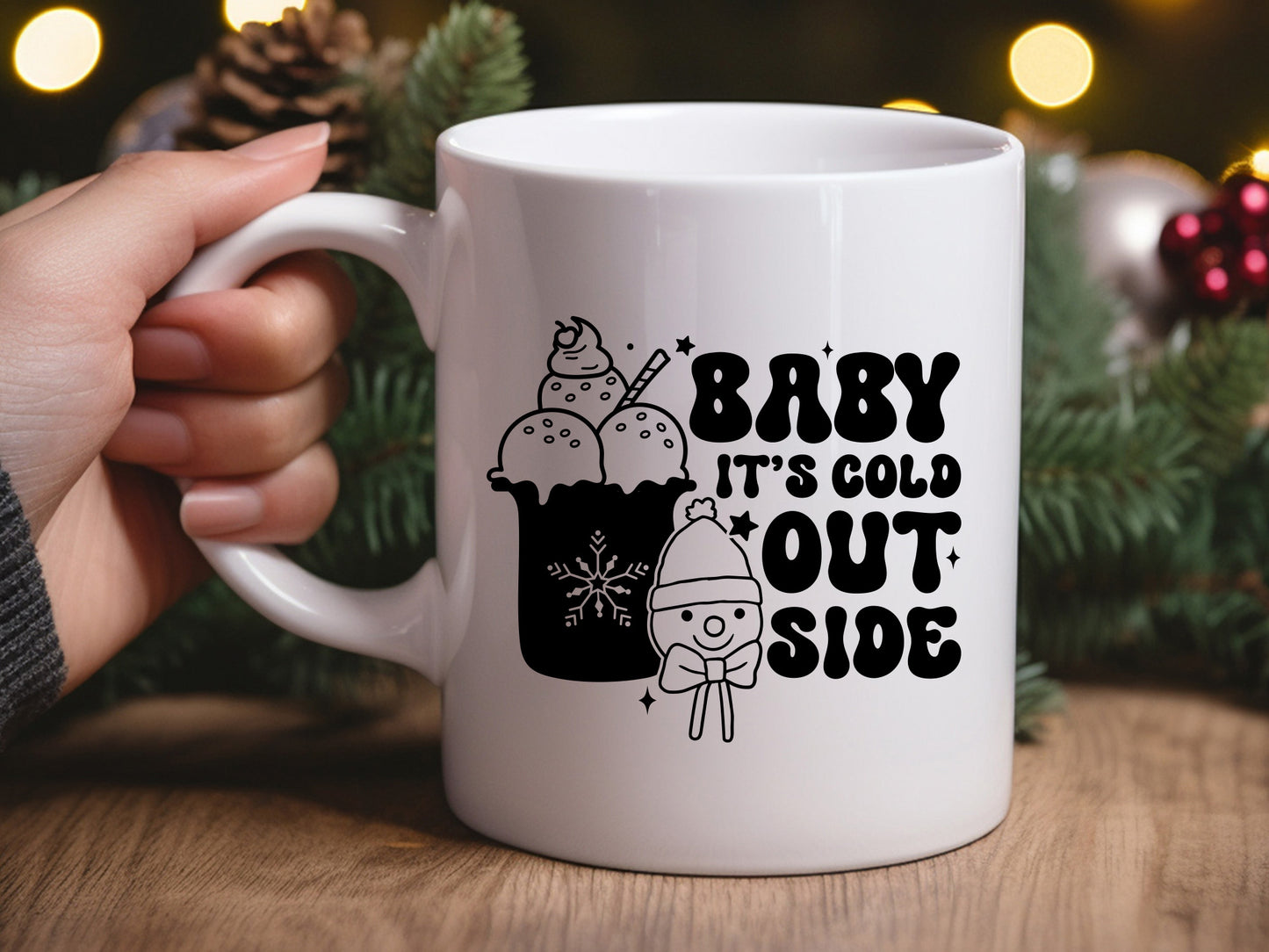 Baby It's Cold Outside - Retro Christmas SVG Design