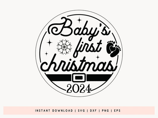 Baby's First Christmas Ornament 2024 SVG File