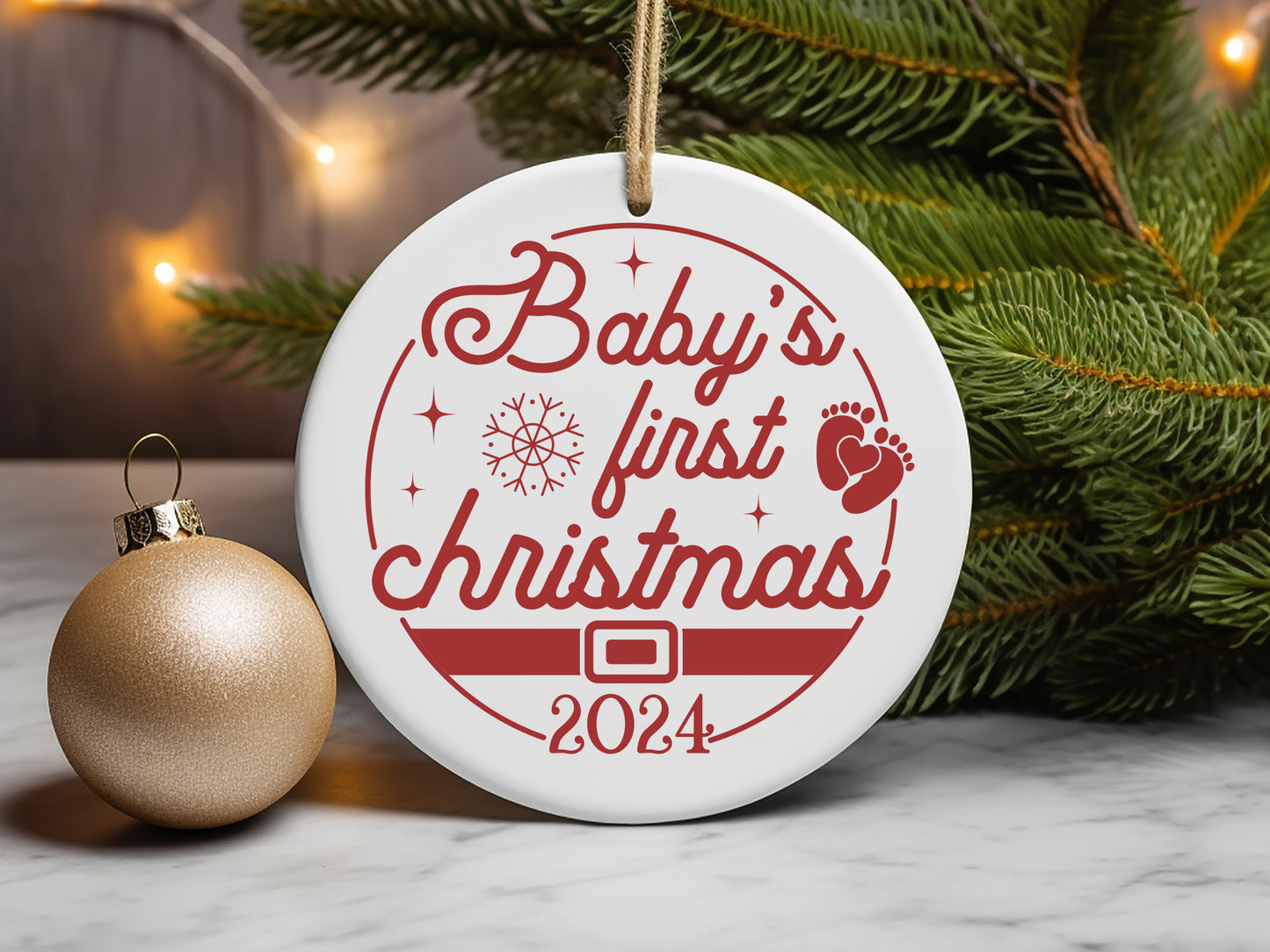 Baby's First Christmas Ornament 2024 SVG File