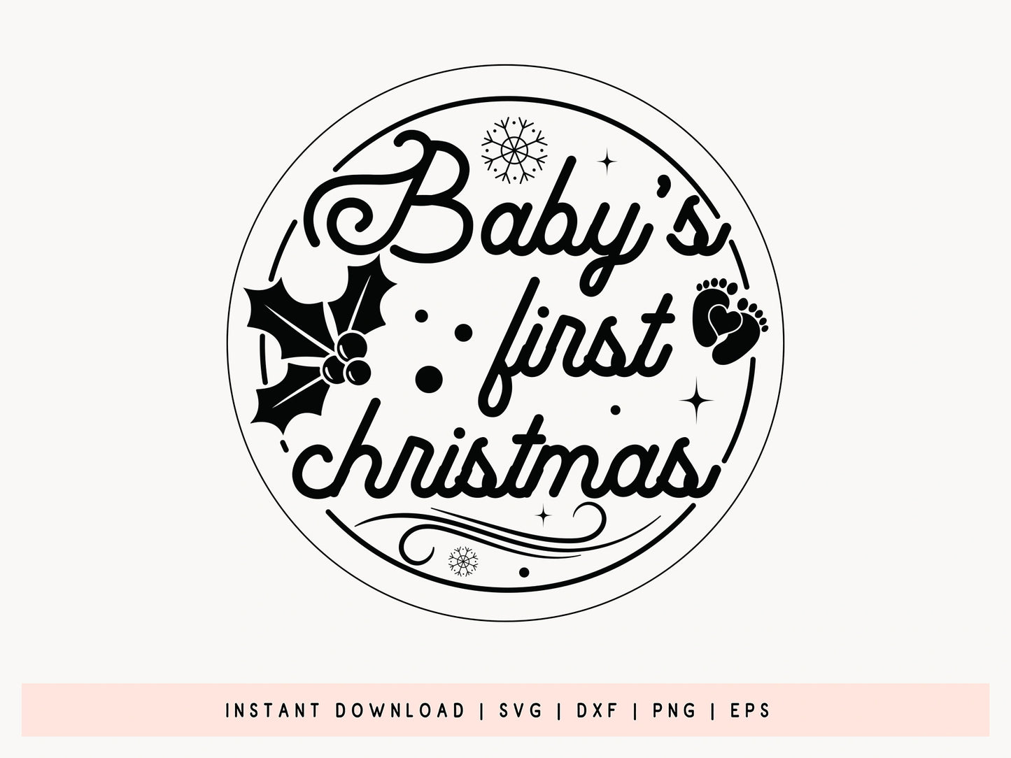 Baby's First Christmas Ornament SVG Design