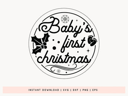 Baby's First Christmas Ornament SVG Design