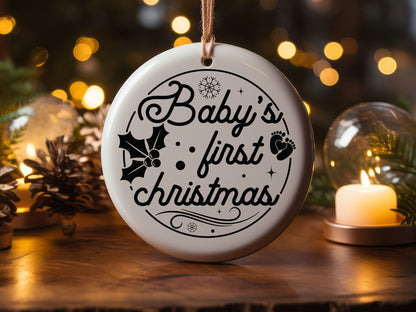 Baby's First Christmas Ornament SVG Design