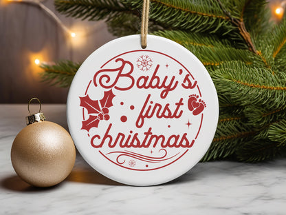 Baby's First Christmas Ornament SVG Design