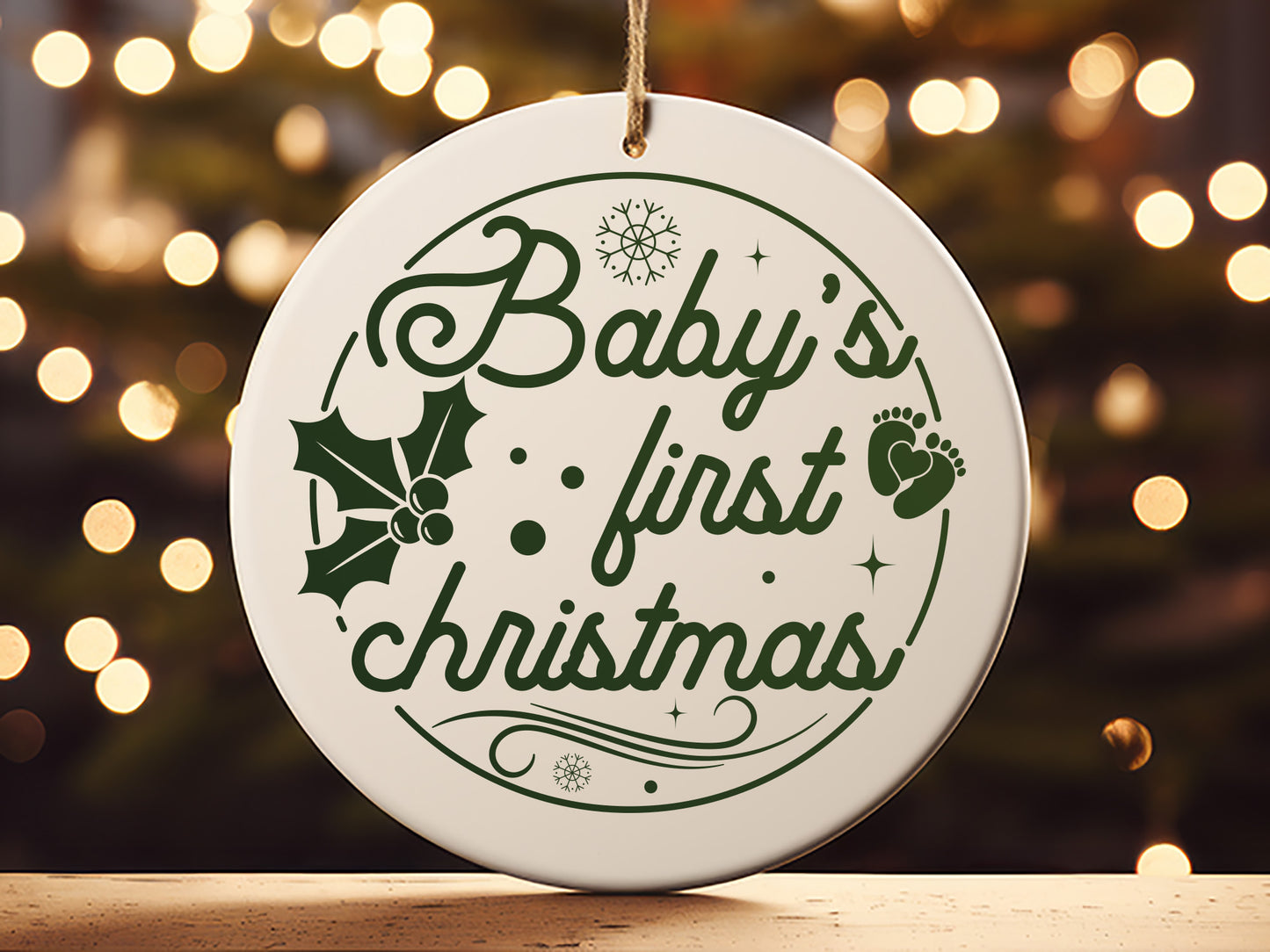 Baby's First Christmas Ornament SVG Design