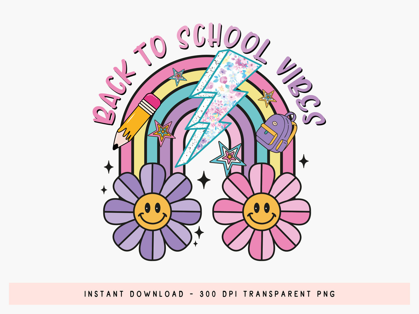 Back to School Vibes Preppy Sublimation PNG
