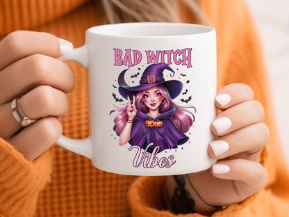 Bad Witch Vibes - Pink Halloween Sublimation Png