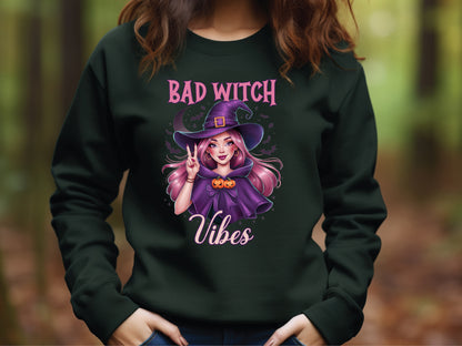 Bad Witch Vibes - Pink Halloween Sublimation Png