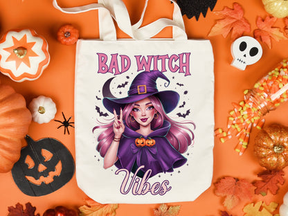 Bad Witch Vibes - Pink Halloween Sublimation Png