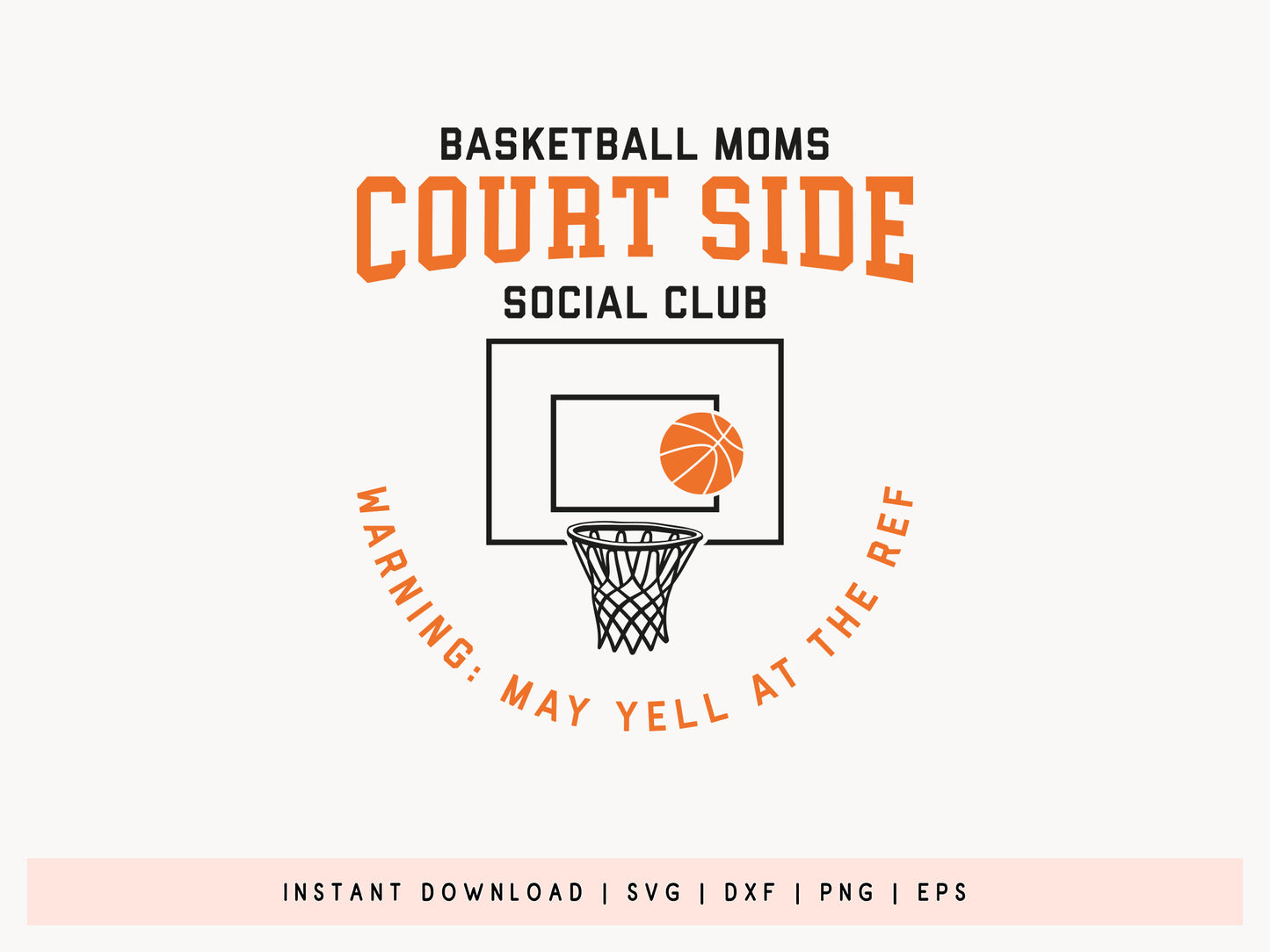 Basketball Moms Court Side Social Club SVG