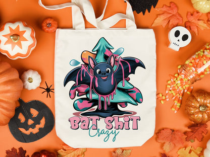 Bat Shit Crazy - Halloween Pink Sublimation Design