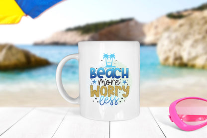 Beach More Worry Less Sublimation PNG