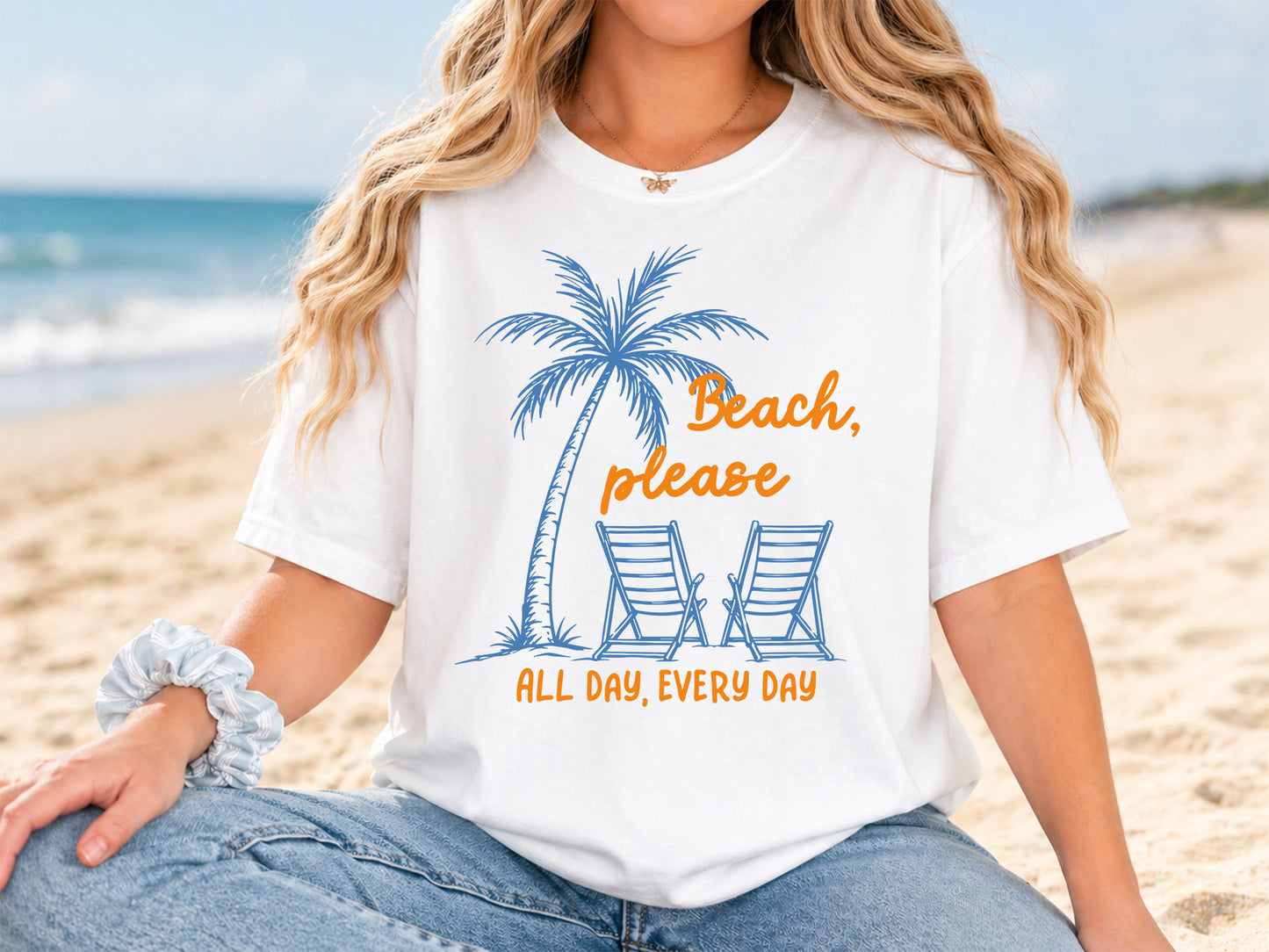 Beach Please All Day Everyday, Coastal Summer PNG