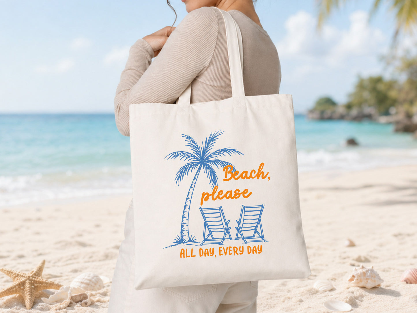 Beach Please All Day Everyday, Coastal Summer PNG