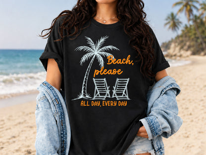 Beach Please All Day Everyday, Coastal Summer PNG