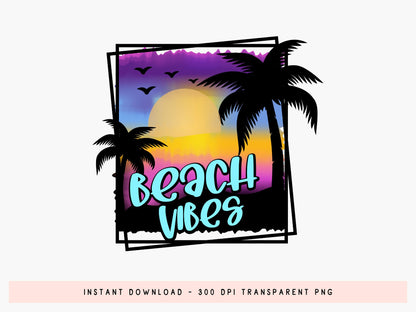 Beach Vibes - Summer Sublimation Design