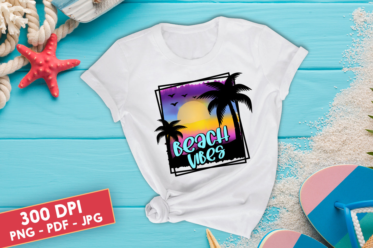 Beach Vibes - Summer Sublimation Design