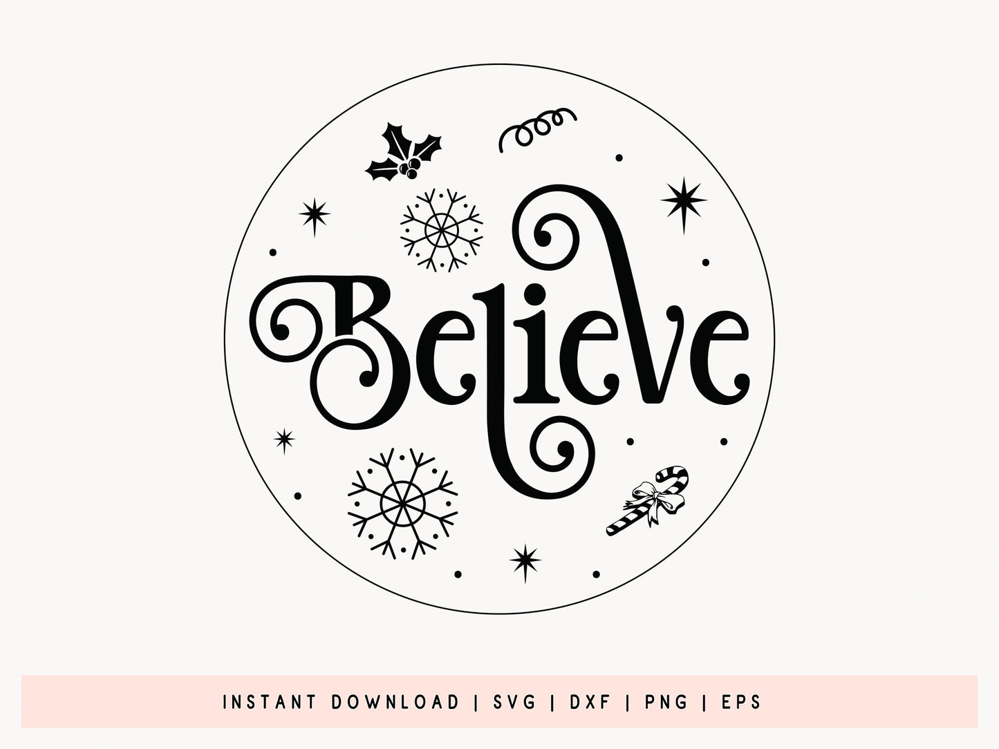 Believe - Funny Christmas Ornament SVG