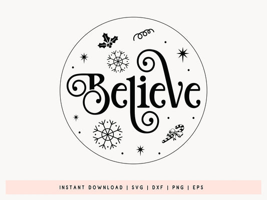 Believe - Funny Christmas Ornament SVG