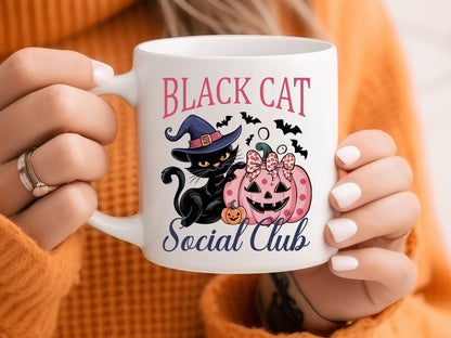 Black Cat Social Club - Pink Halloween Sublimation Print