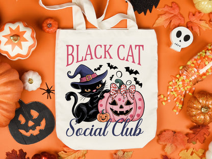 Black Cat Social Club - Pink Halloween Sublimation Print