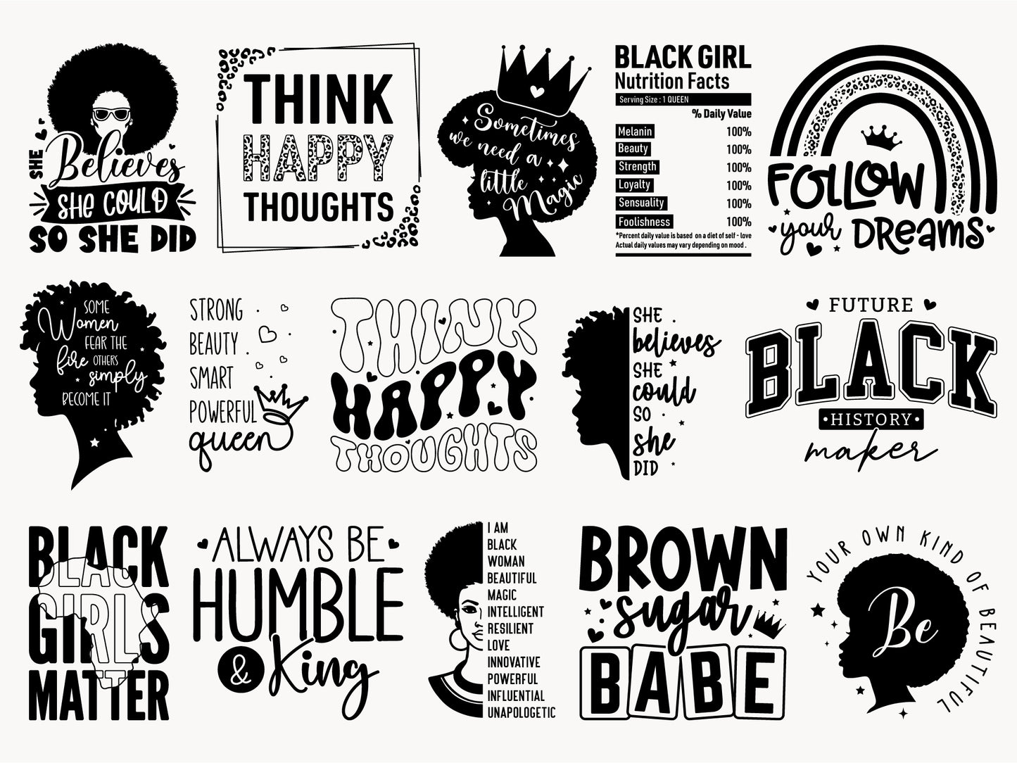 Black Girl Magic SVG Cut File Bundle