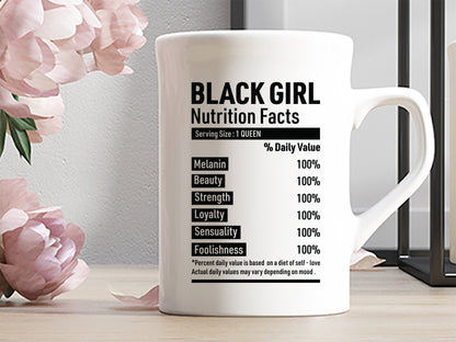 Black Girl Nutrition Facts SVG Design