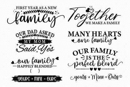 Blended and Step Family Quotes SVG Bundle