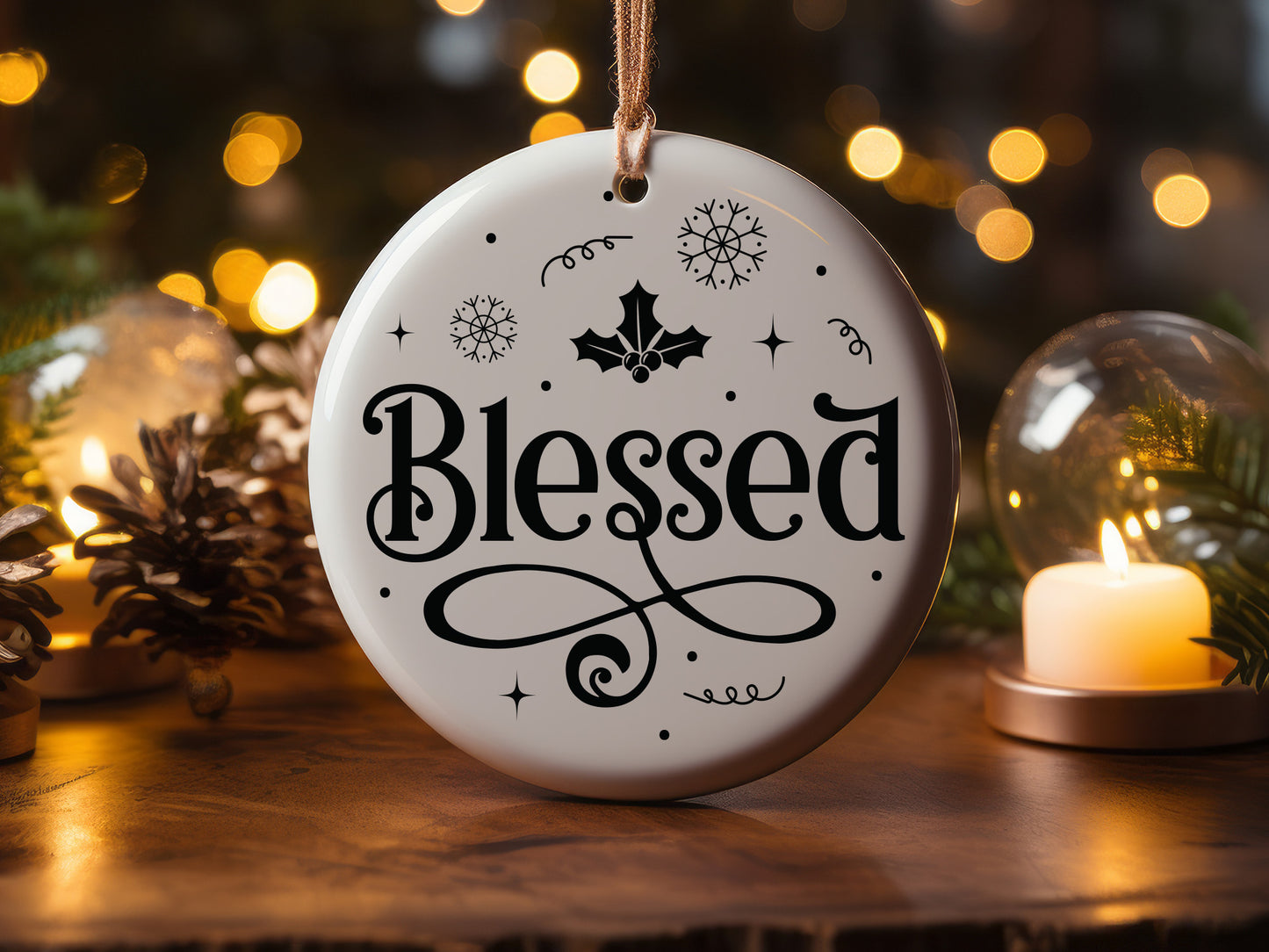 Blessed - Christmas Ornament SVG Cut File