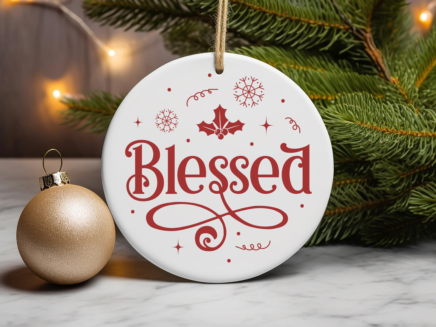 Blessed - Christmas Ornament SVG Cut File