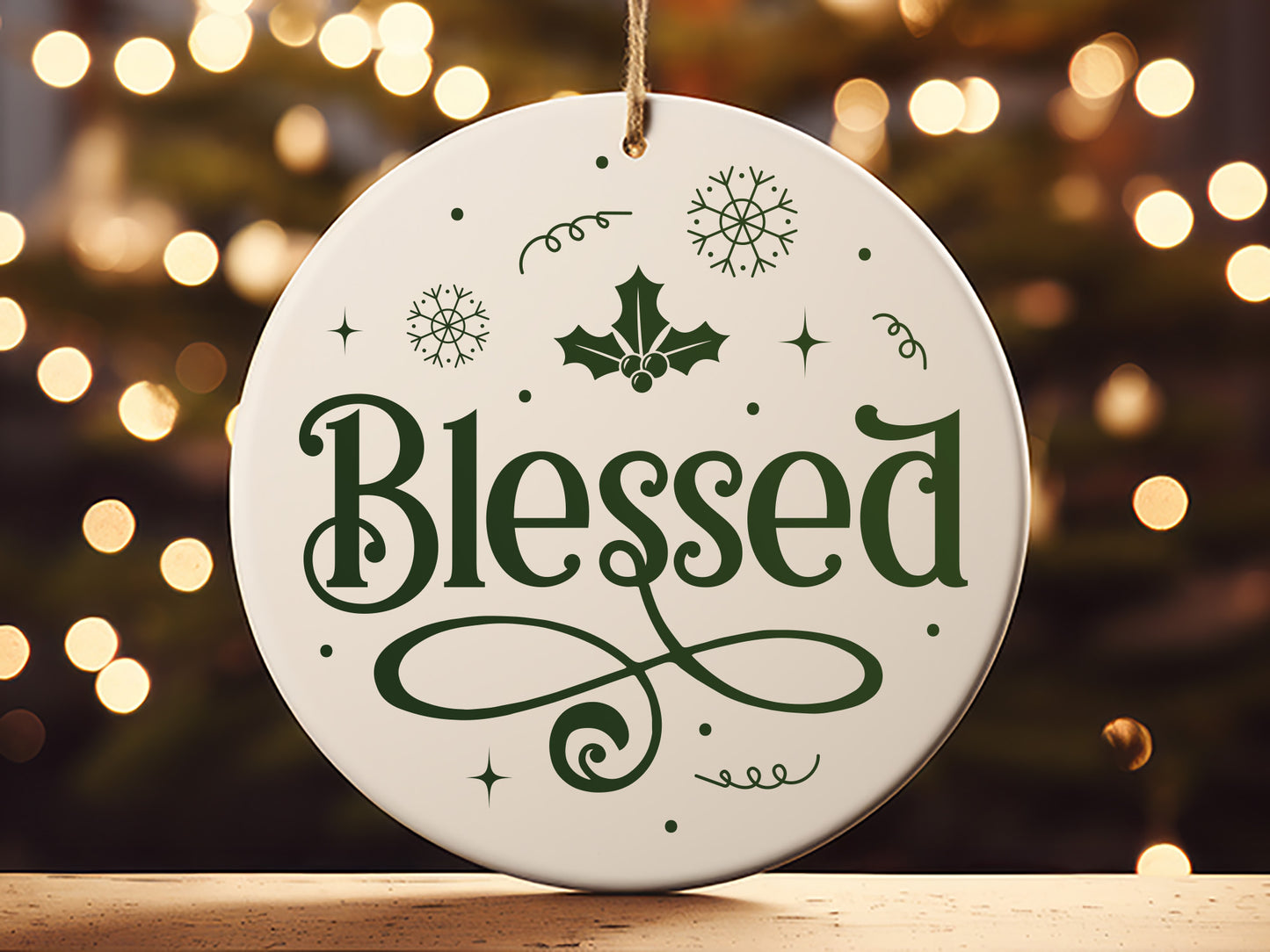 Blessed - Christmas Ornament SVG Cut File