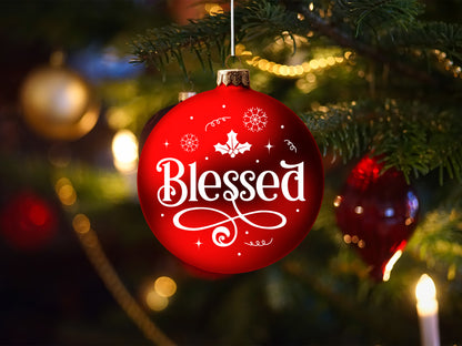 Blessed - Christmas Ornament SVG Cut File