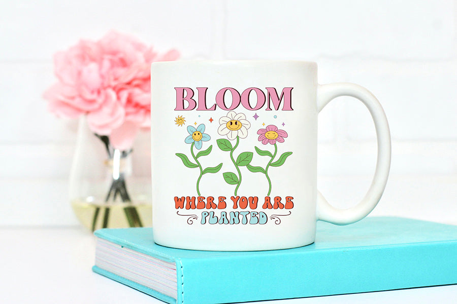 Bloom Where You're Planted, Retro Spring PNG