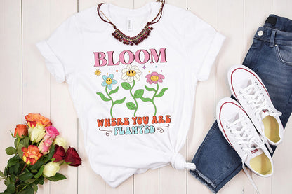 Bloom Where You're Planted, Retro Spring PNG