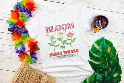 Bloom Where You're Planted, Retro Spring PNG