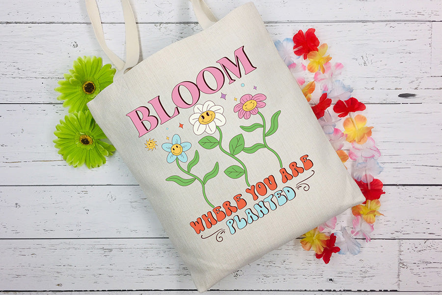 Bloom Where You're Planted, Retro Spring PNG