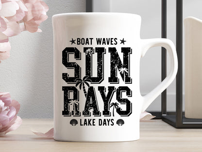 Boat Waves Sun Rays Lake Days, Summer SVG