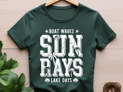 Boat Waves Sun Rays Lake Days, Summer SVG